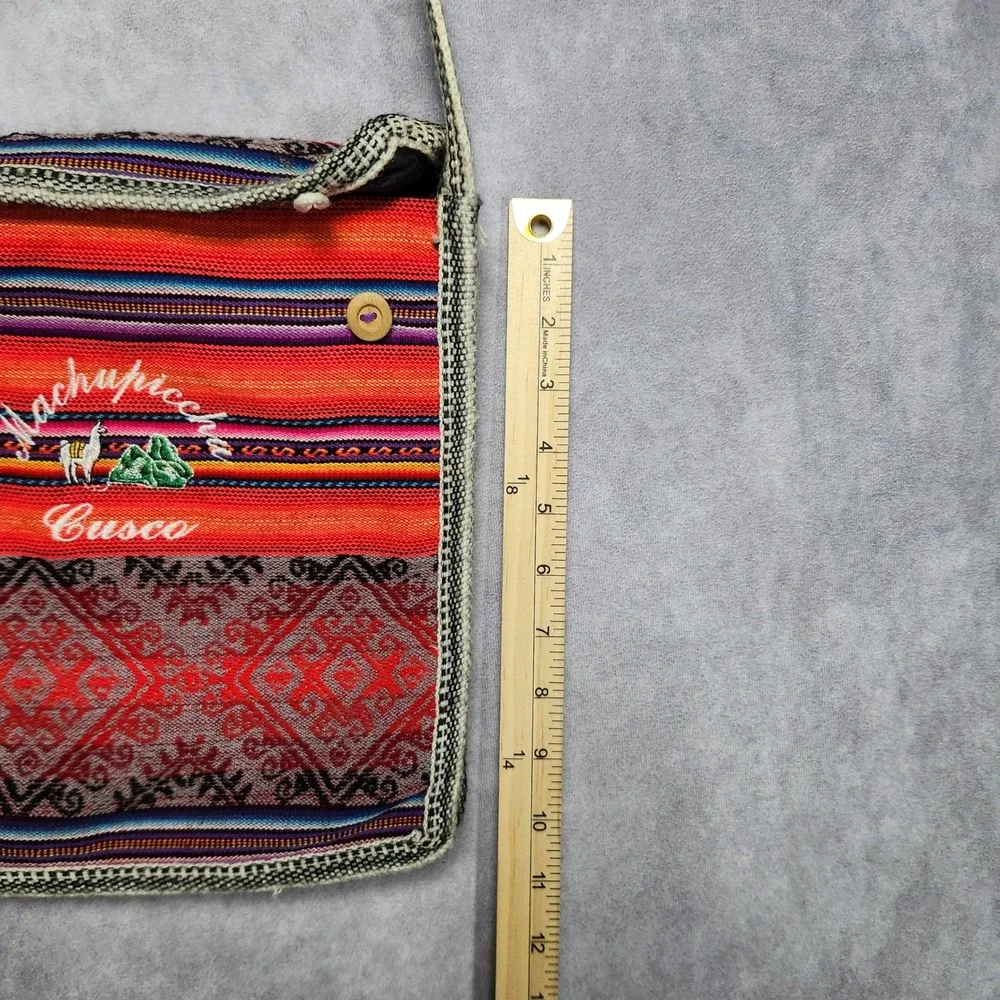 Machu Picchu Cusco Peru Woven Crossbody Bag Llama Embroidered South America